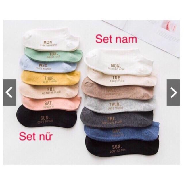 Set tất tuần cho nữ / nam ( 7 đôi )