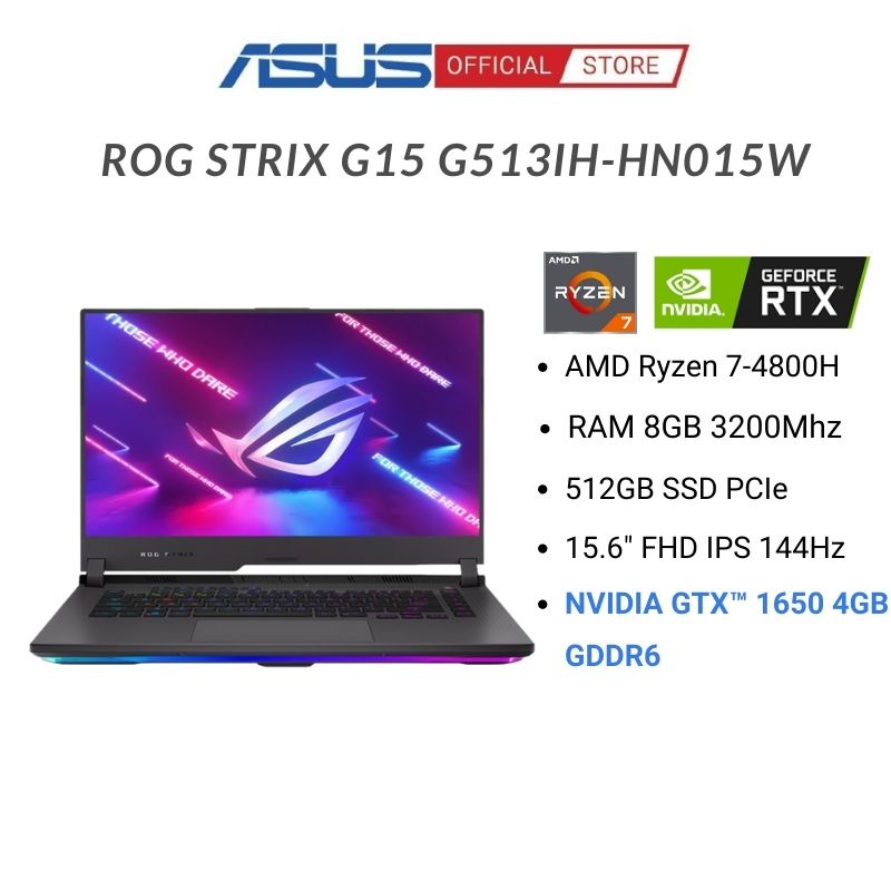 [Mã ELBAU7 giảm 7%] Laptop Asus ROG Strix G15 G513IH-HN015W (Ryzen 7-4800H + GTX 1650)