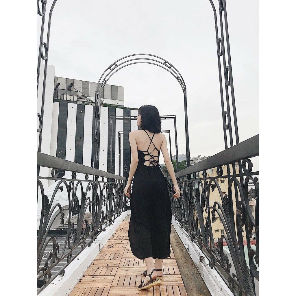 [Cao Cấp] Đầm Maxi Đi Biển, Đầm Váy Hở Lưng Dáng Dài Cực Kỳ Quyến Rũ, Màu Trắng Và Đen | BigBuy360 - bigbuy360.vn