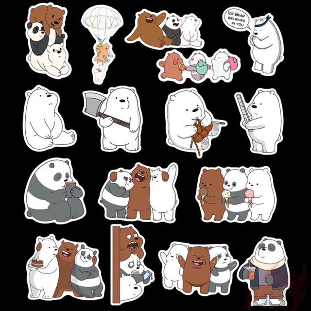 Sticker dán hình 3 gấu chống thấm nước