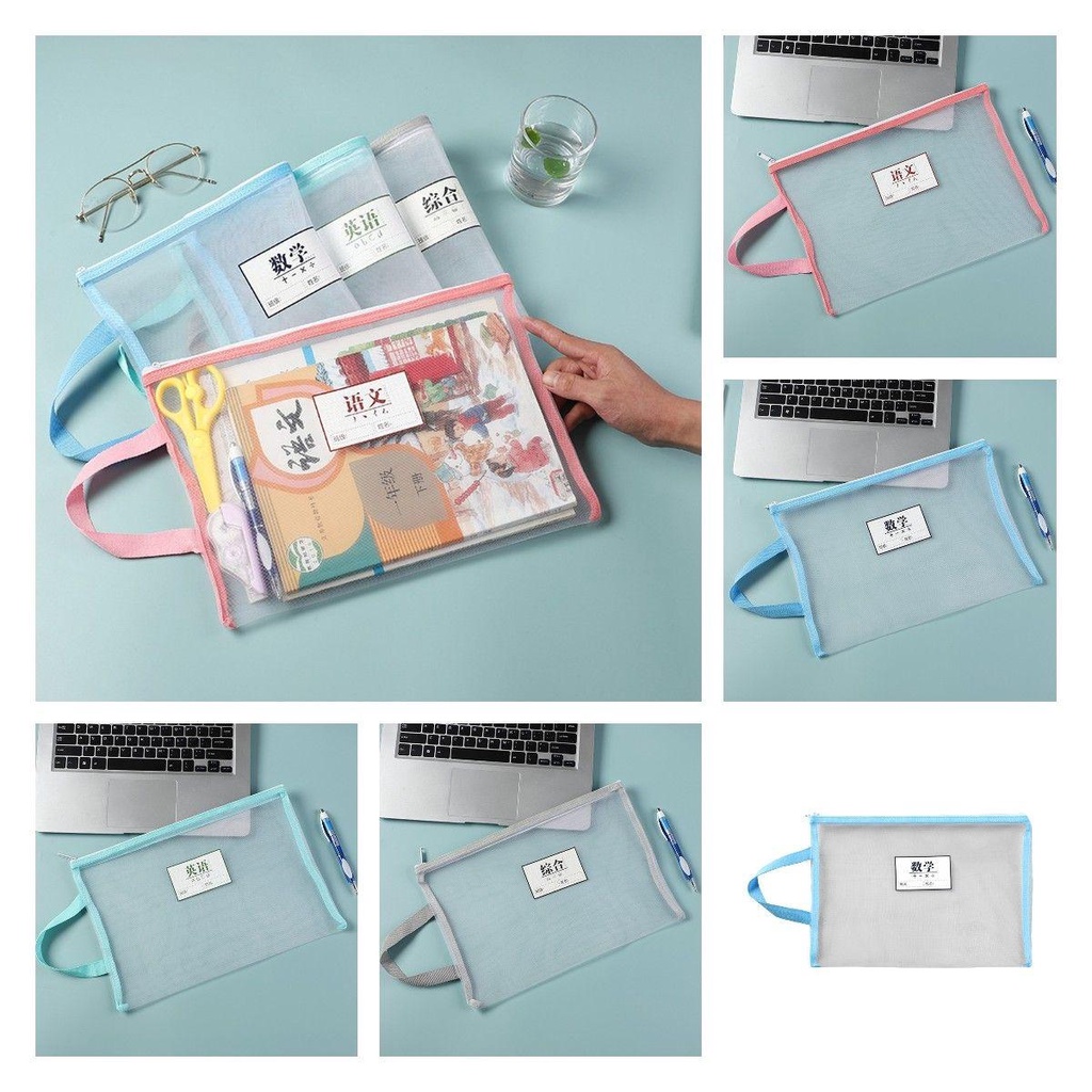 Túi Đựng Tài Liệu Khổ A4 Có Khóa Kéo Bảo Vệ Tiện Dụng Cho Học Sinh