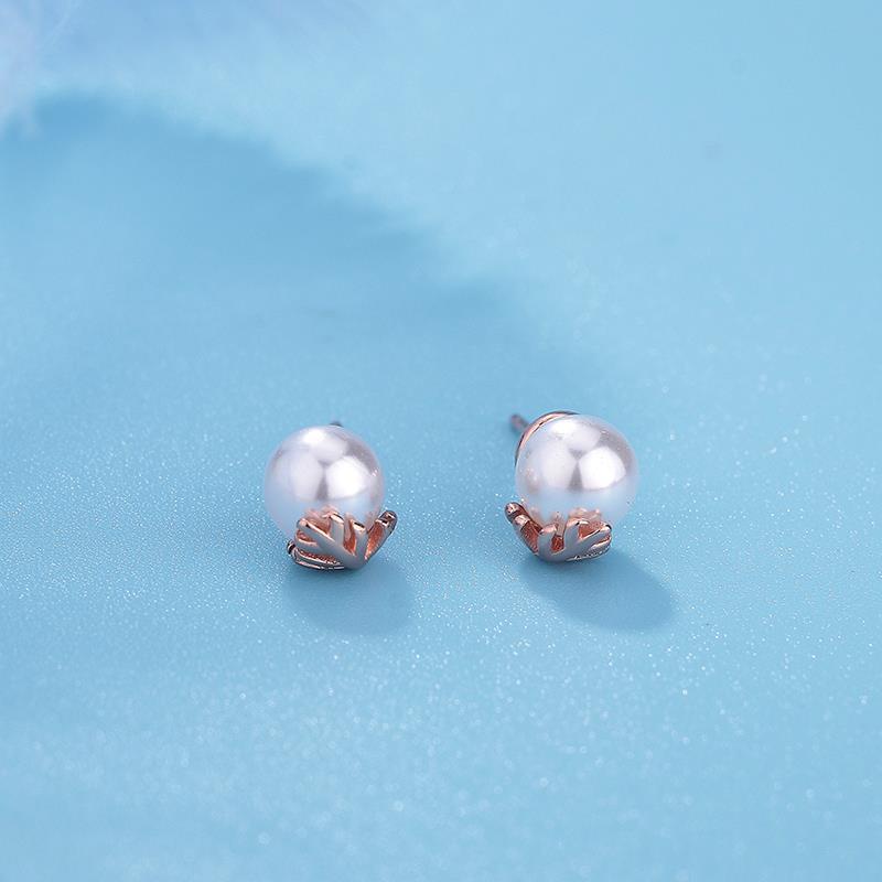 Khuyên Tai Đính Ngọc Trai Đơn Giản Thời Trang Mới Cho Nữ