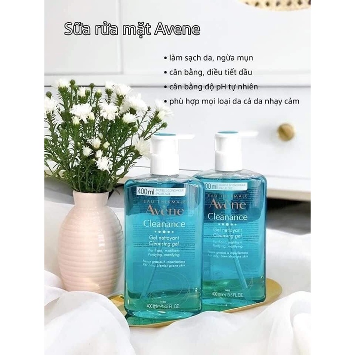 Sữa Rửa Mặt Avene Cleanance Cleansing Gel 400ml và 200ml