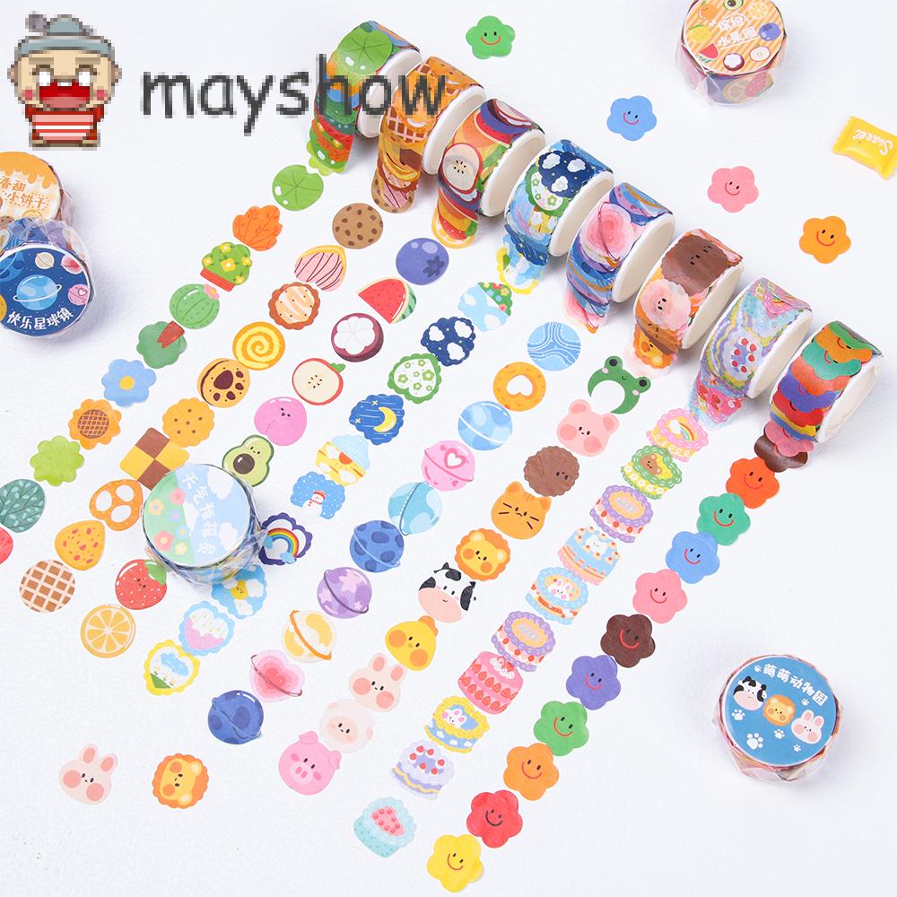 MAYSHOW School Supplies Washi Tape Tearable Diary Label Sticky Paper DIY Kawaii Stationery Adhesive Decorative Scrapbooking Sticker