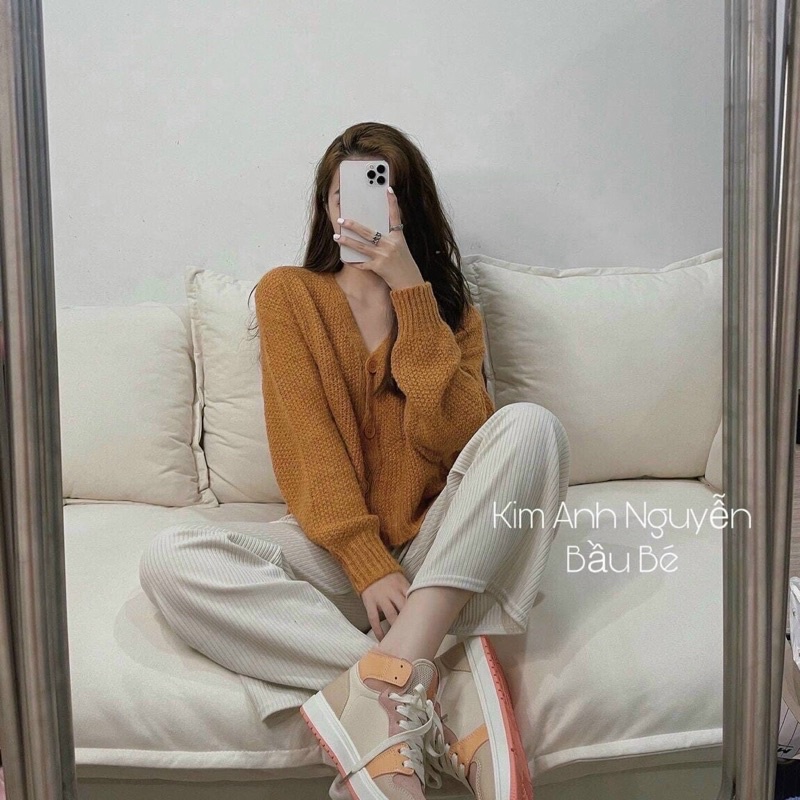 Áo cadigan gạo 4 khuy