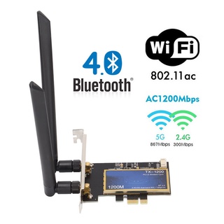 Card wifi PCI-E chuẩn AC tích hợp bluetooth cho máy tính bàn Wtxup 7260AC 867Mbps, TX-1200 1200Mbps