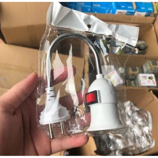 Đuôi đèn E27 xoáy lò xo 360 độ