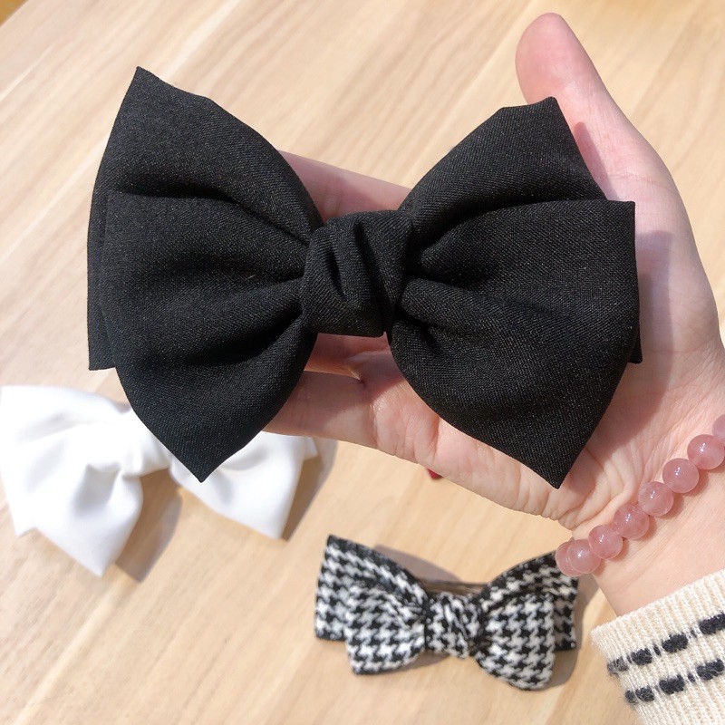 Kẹp tóc handmade , kẹp nơ trắng đỏ đen - tiemcuaan