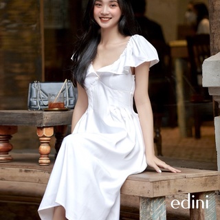 Đầm Cổ Cách Điệu Xếp Ly Eo EDINI - D1436