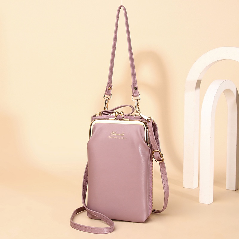 IELGY Túi Đeo Vai Đựng Điện Thoại Màu Trơn Đa Năng Phong Cách Hàn Quốc Dành Cho Nữ