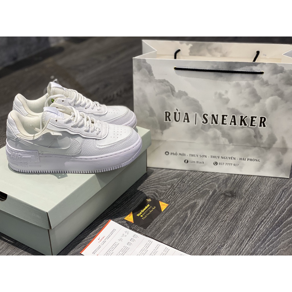 Siêu Phẩm Giày Thể Thảo Sneaker AF1 shadow full trắng SIêu Xinh Cao Cấp Ảnh Thật + freeship + Tặng Tất