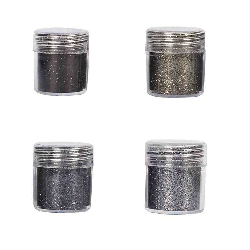 Bột Kim Tuyến Lấp Lánh Màu Đen Trang Trí Móng Tay 4-16