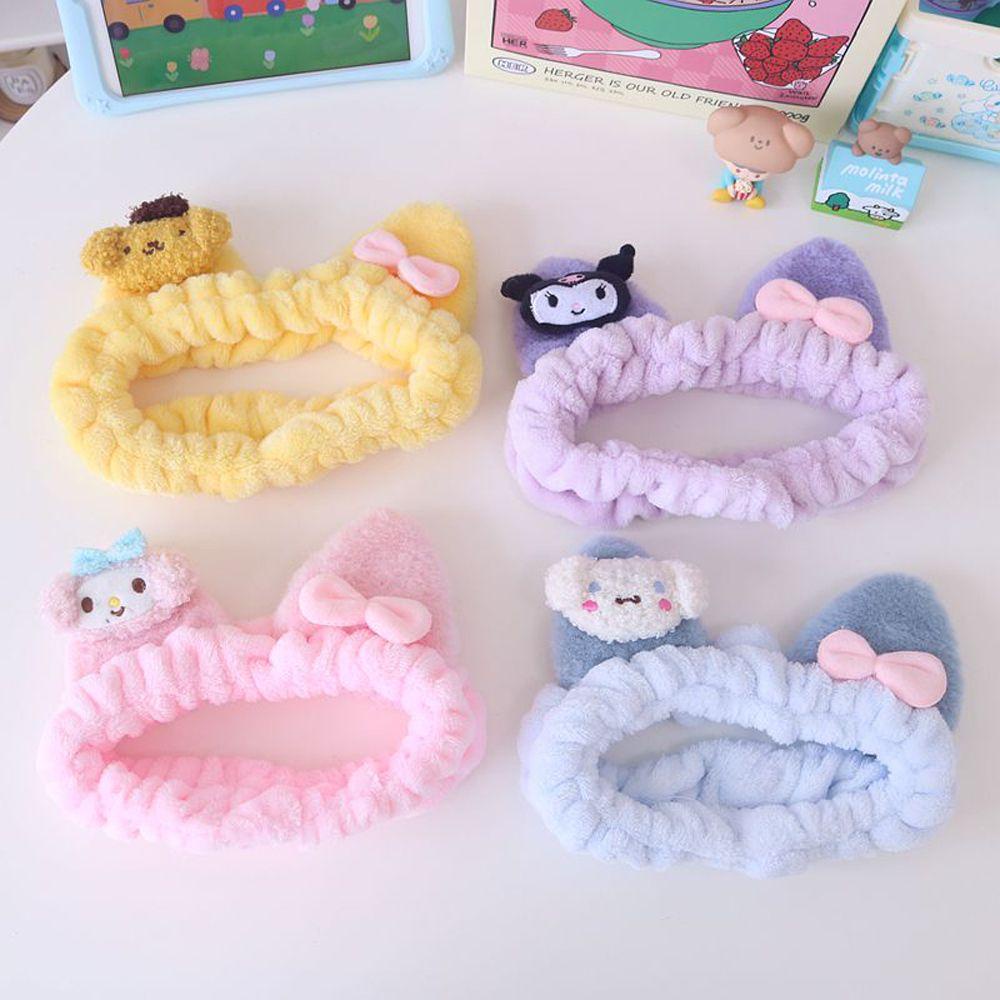 Băng Đô Tai Mèo Đính Nơ Họa Tiết Hoạt Hình Cho Nữ