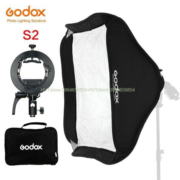 Godox tản sáng kèm ngàm kẹp S2 type xách tay thao tác nhanh 40x40cm, 50x50cm, 60x60cm, 80x80cm