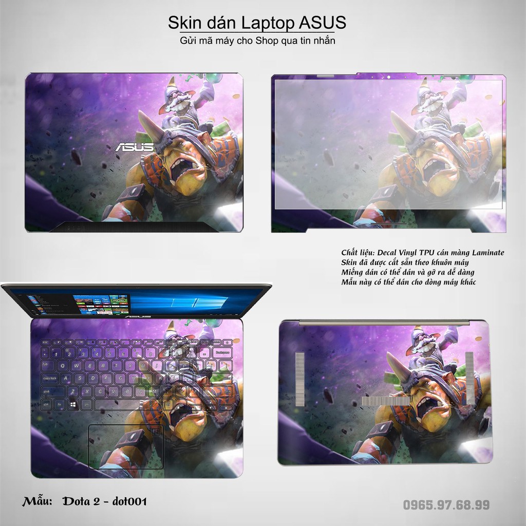 Skin dán Laptop Asus in hình Dota 2 (inbox mã máy cho Shop)