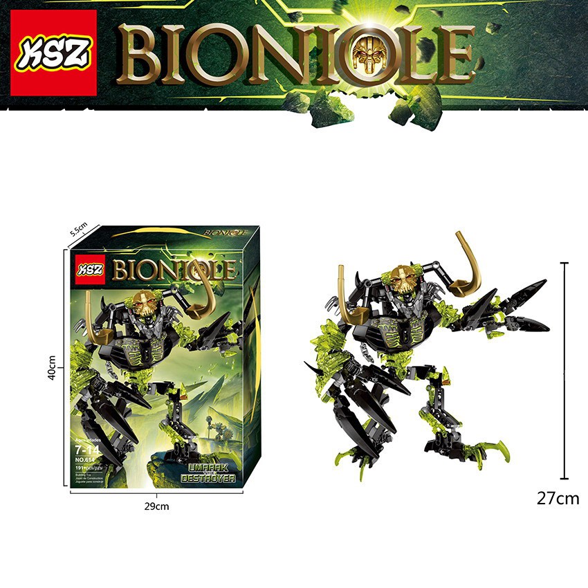 Bộ Xếp Hình Bionicle KSZ 614 Lắp Ráp Kẻ Phá Hủy Umarak 191 Chi Tiết