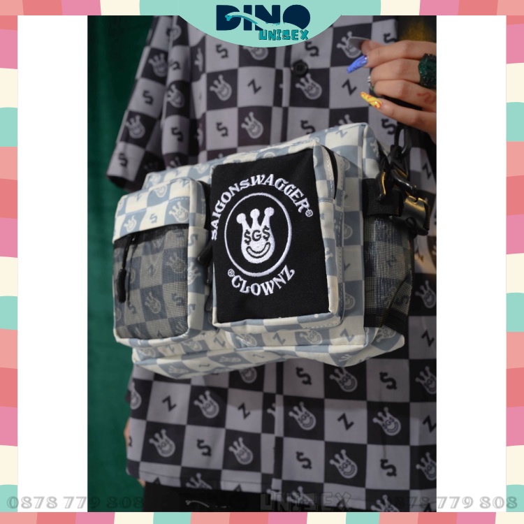 Túi Đeo Chéo Thời Trang Clownz x SGS | Họa Tiết Caro Unisex Freestyle