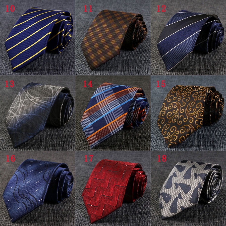 Cà Vạt Sọc Ca Rô 8CM Thời Trang Cổ Điển Lịch Lãm Cho Nam