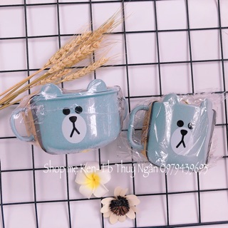 Bộ bát, cốc nhựa lúa mạch cho bé ăn dặm