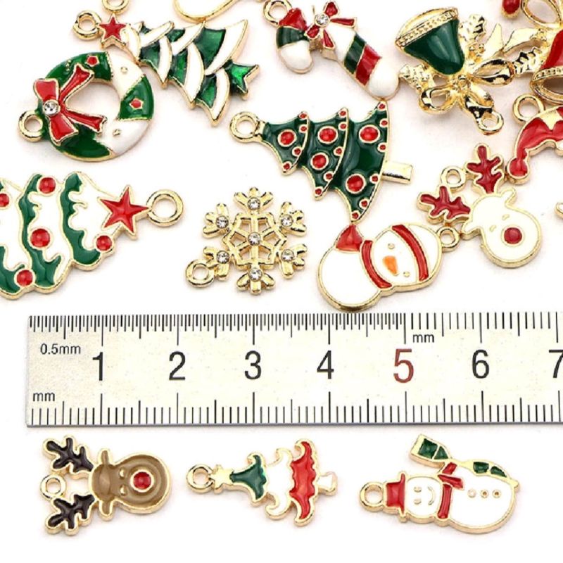 Set 5 mặt dây chuyền Giáng Sinh - Nguyên liệu làm vòng tay, cột tóc, móc khóa Noel