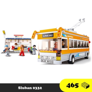 Đồ chơi lắp ráp Xe Buýt học sinh màu cam - Lego Students orange bus - Sluban 0332