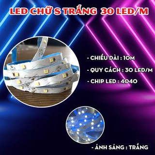 LED dây ziczac chip 4040 màu trắng, cuộn 10m 30 led/m dễ dàng uốn gập.