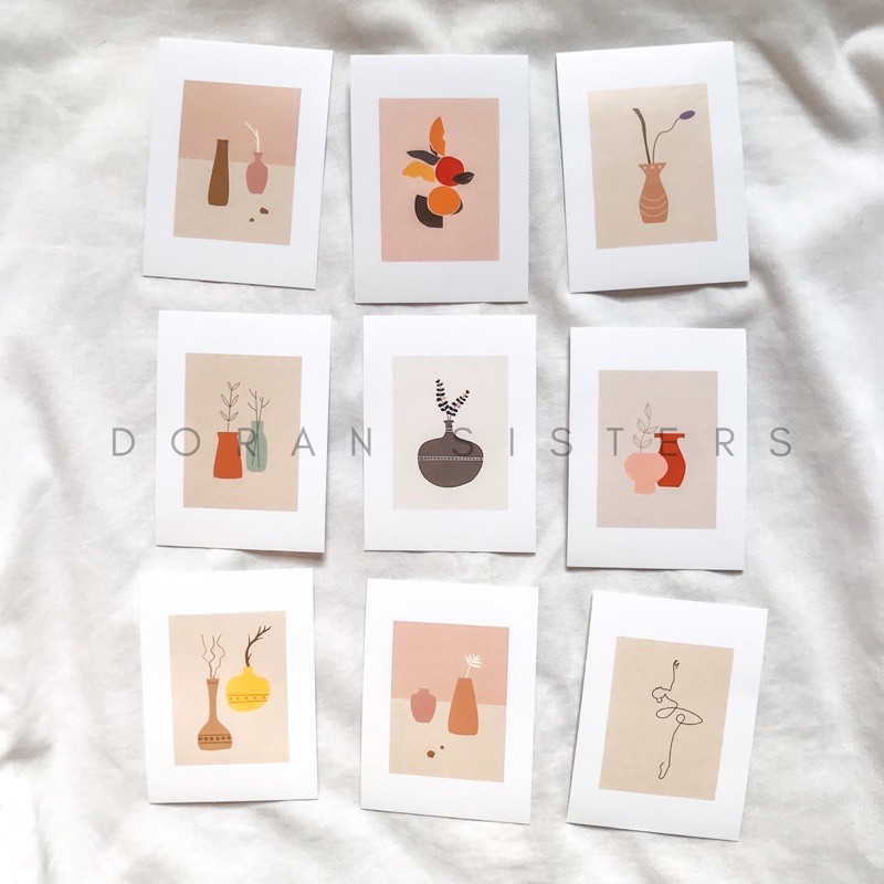 🦋 Set 9 tấm postcard decor tường siêu xinkkk 🦋 Tặng kèm round stickers và một số stickers khác 🦋
