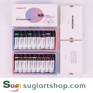 [SUGI ART SOP] [Miya Himi] Màu Watercolor Miya Himi Set 12/18 màu dạng tuýp 12ml