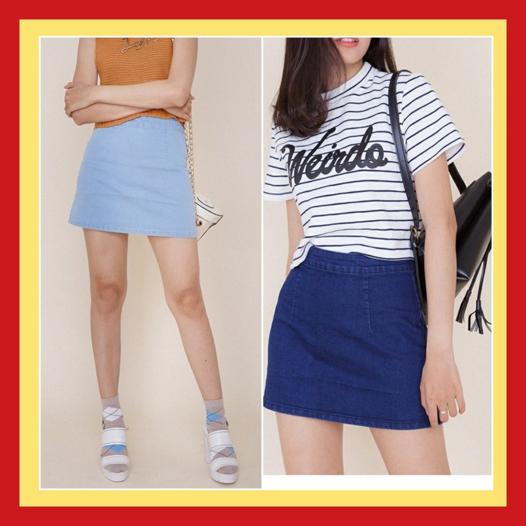 Chân váy jean chữ A