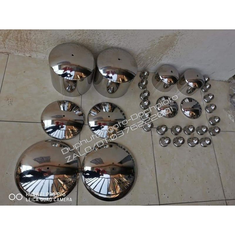 CHỤP ĐẦU LÁP INOX xe Ô tô, chụp trang trí đầu láp bánh xe.