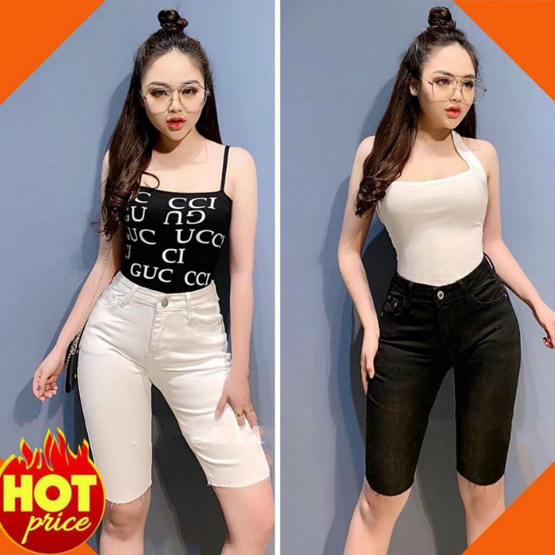 Quần kaki ngố nữ rách tua rua có bigsize 2 màu đen trắng