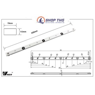 Thanh trượt nhôm độ dài 45, 65cm có chống lật dùng chế bàn cưa bàn phay cho cắt gỗ