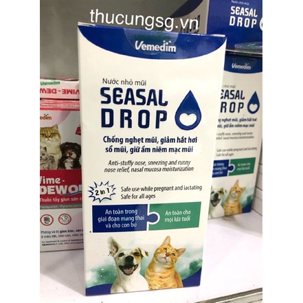 Vemedim Seasal Drop nước nhỏ mũi chó mèo, chống nghẹt mũi, hắt hơi