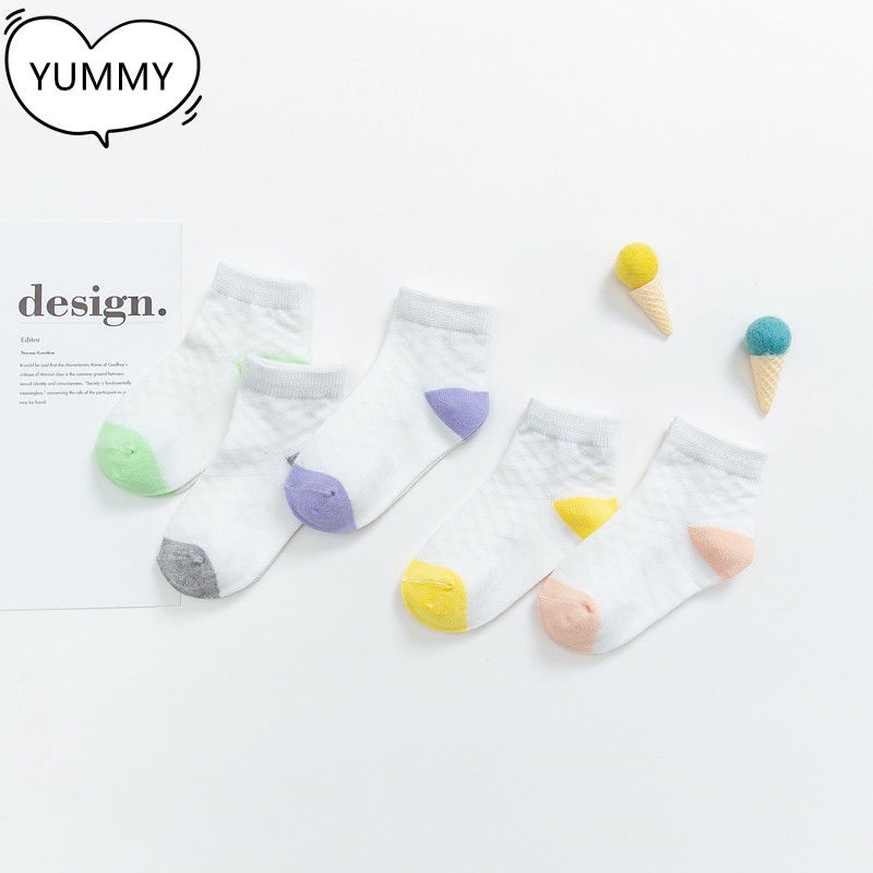 Set 5 Đôi Vớ Cotton Mỏng Thoáng Khí Thấm Hút Mồ Hôi Thời Trang Mùa Hè Dành Cho Trẻ 2022