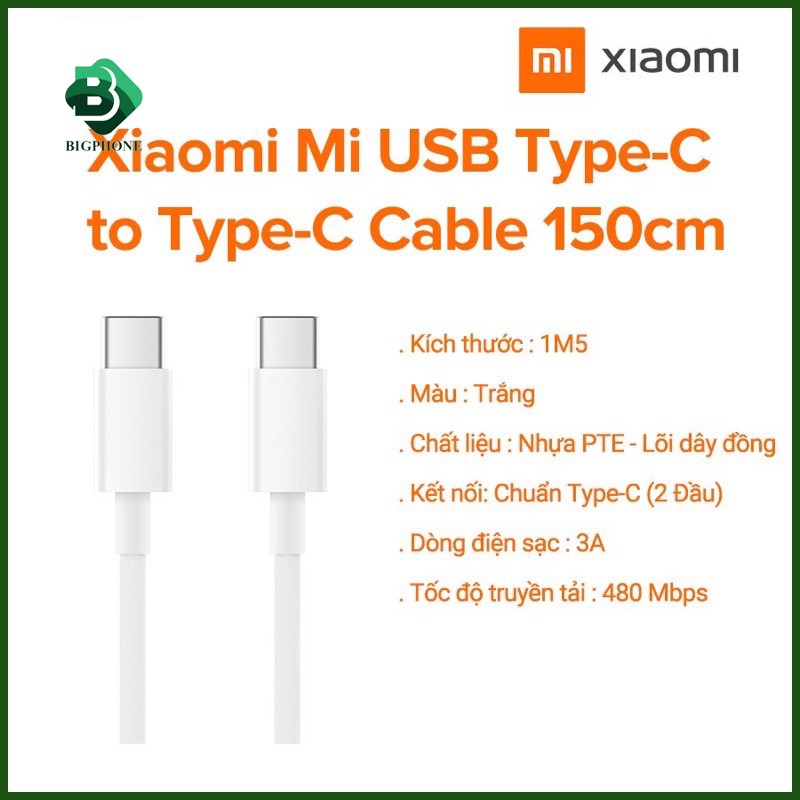 Xiaomi Mi USB Type-C to Type-C Cable 150cm (Trắng)