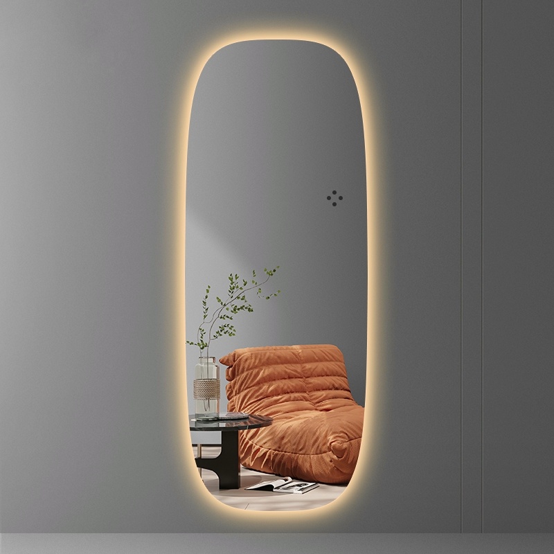 (FREESHIP) Gương toàn thân hình quả dưa decor VUADECOR led cảm ứng 80x180cm treo tường (Full phụ kiện)