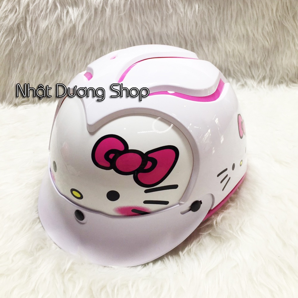 [ Hình thật ] Nón bảo hiểm đẹp mũ bảo hiểm trẻ em từ 3-6 tuổi in hình con Mèo Tin Tin Baby phù hợp cho các bé gái