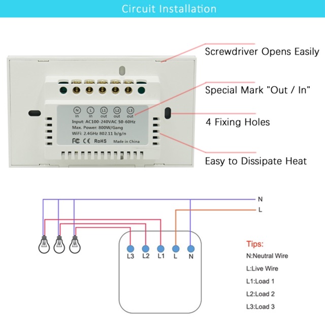 Công tắc thông minh cao cấp Tuya Smart Life - Công tắc cảm ứng nhà thông minh 1-4 nút ấn kết nối Wifi (New Design 2020)