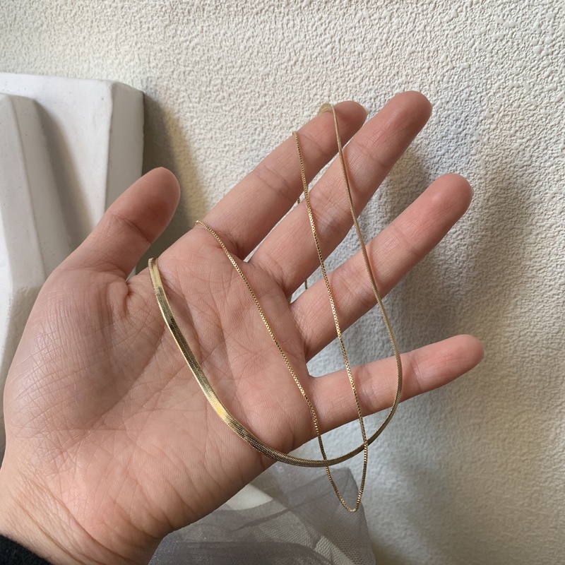 Vòng cổ Hai Lớp Dạng Xương Rắn Phong Cách Âu Mỹ Thời Trang