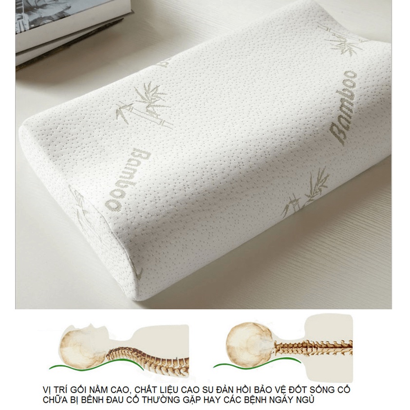 Gối nằm chiết xuất than tre Jean Perry Memory Foam Bamboo Charcoal Gel Contour 40x60x11/9 cm