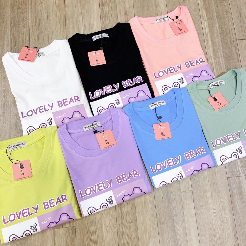 Áo Thun PHÔNG NAM NỮ UNISEX in GẤU LOVELY BEAR CUTE DỄ THƯƠNG - Hình chụp thật