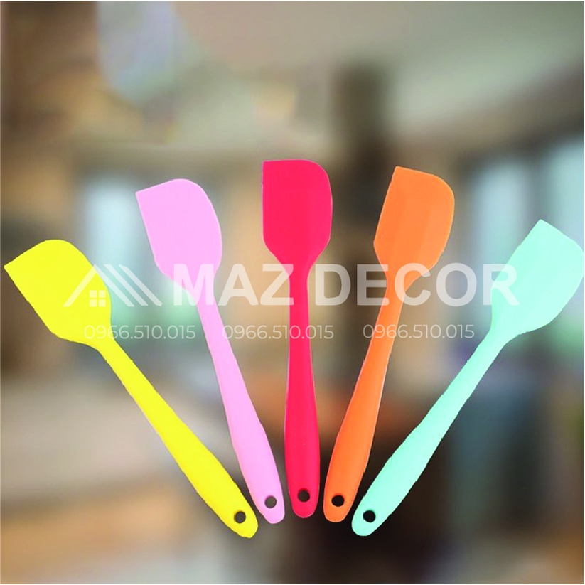 Dụng cụ cây vét bột spatula silicon đúc 21-28cm/Phới vét đồ đá xay silicon