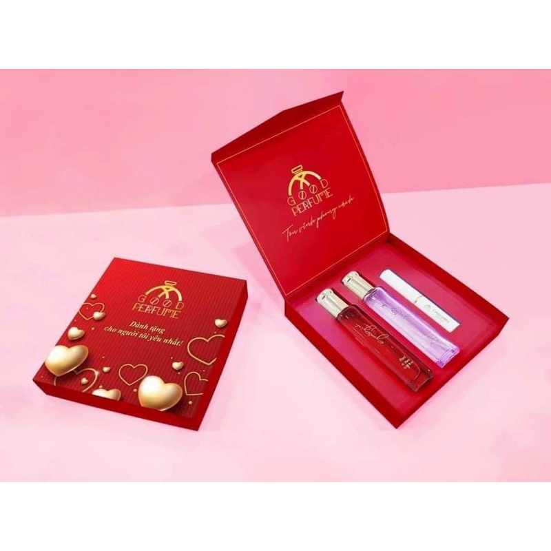 Combo 3 món 2 chai nước hoa 1 cây son