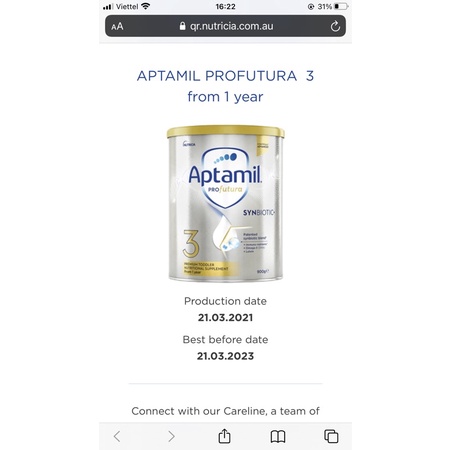 🌹 SỮA APTAMIL PROFUTURA 800g đủ số - Úc ( hàng Air)