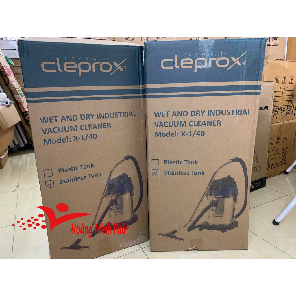 [ HÀNG CHÍNH HÃNG ] MÁY HÚT BỤI CÔNG NGHIỆP KHÔ VÀ ƯỚT CleproX X-1/40❤️❤️❤️(1 motor)