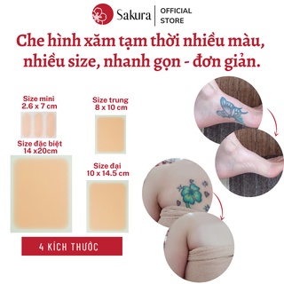 Miếng dán che hình xăm tạm thời Nhật Bản nhiều màu, nhiều size