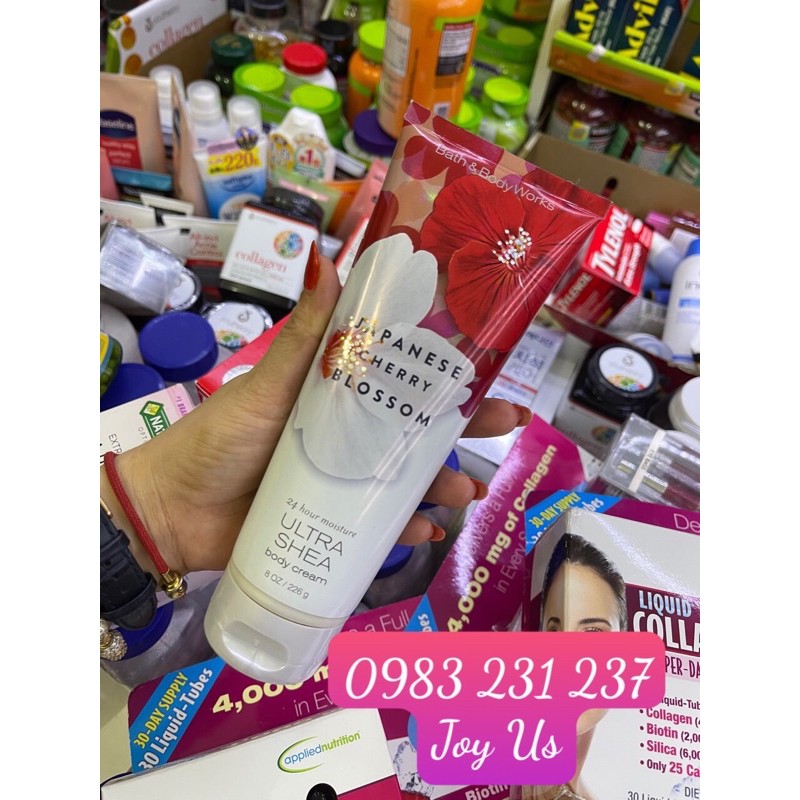 Kem dưỡng thể Bath & Body Works 24 Hour Moisture Ultra Shea Body Cream JAPANESE  CHERRY BLOSSOM.