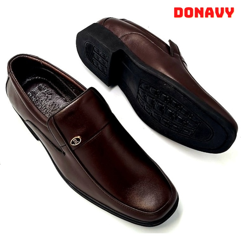 Giày Tây Lười Nam Da Bò Thật 100%, Đính Khuy R Cao Cấp DONAVYKhuyR, Có 02 Màu Đen Nâu, Sản phẩm Được May Chắc Chắn D.GR