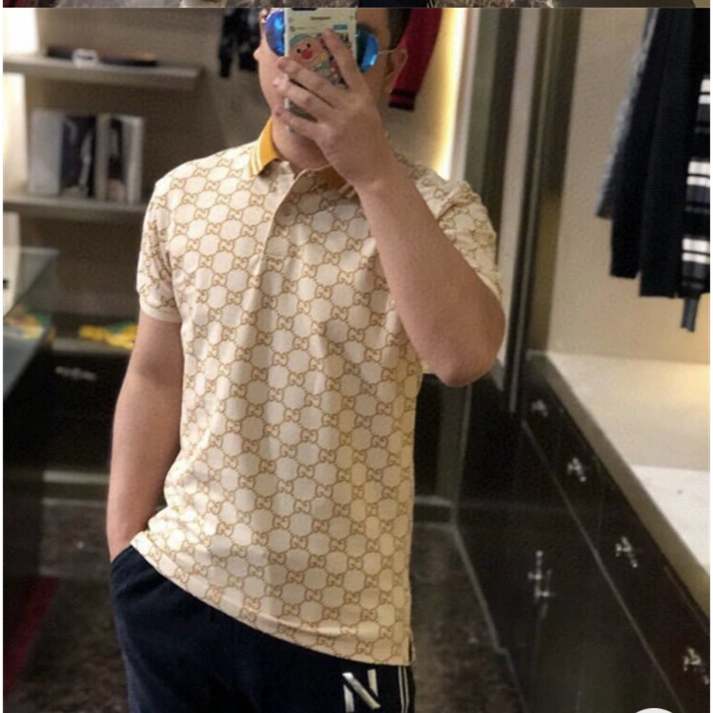 ÁO PHÔNG POLO GUCCII  TAY NGẮN HÌNH IN SẮC NÉT .ÁO NAM NỮ CHẤT THUN LẠNH MỊN FROM RỘNG