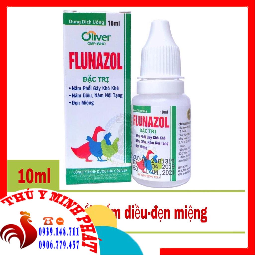 FLUNAZOL (10ml) - Nấm phổi, nấm diều, nấm nội tạng, đẹn miệng dành cho gà đá, chó, mèo, chim cảnh.